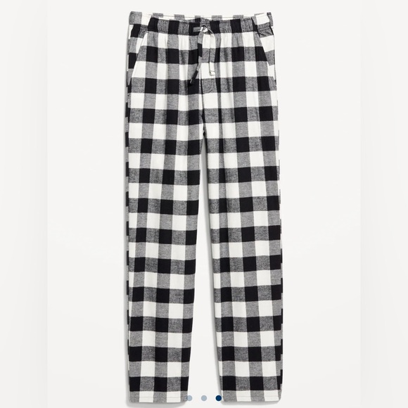 Men’s Black/White Plaid Flannel Pajama Pants - Picture 1 of 3
